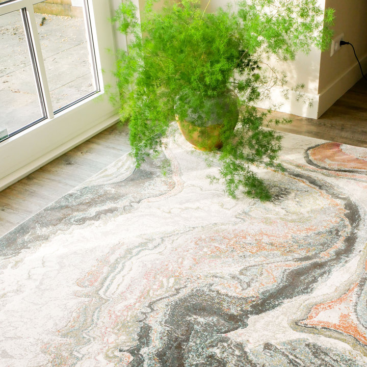 Vierkant modern vloerkleed - Aspen Groen 7270