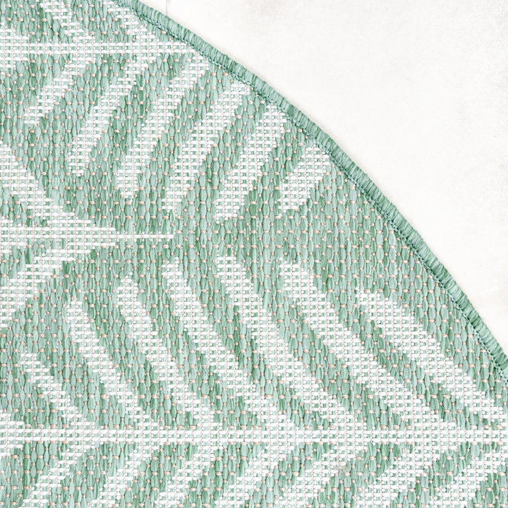 Dywan zewnętrzny okrągły - Summer Leaves Zielony