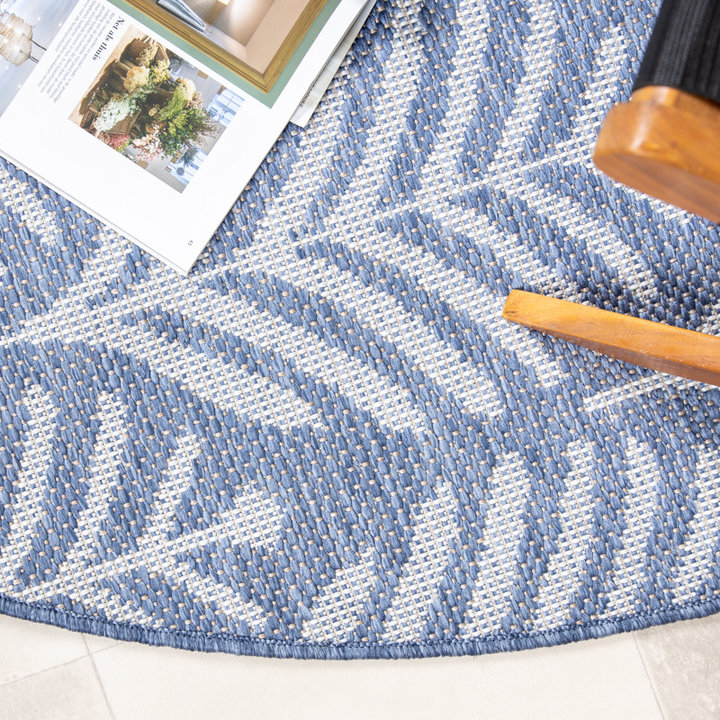 Rond buitenkleed - Summer Leaves Blauw
