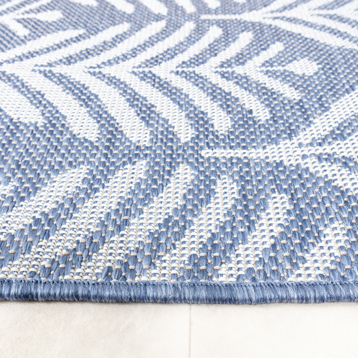 Rond buitenkleed - Summer Leaves Blauw