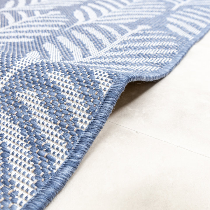 Rond buitenkleed - Summer Leaves Blauw