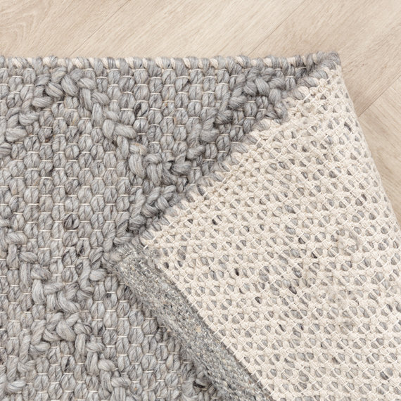 FRAAI Wol gevlochten vloerkleed - Knit Grijs