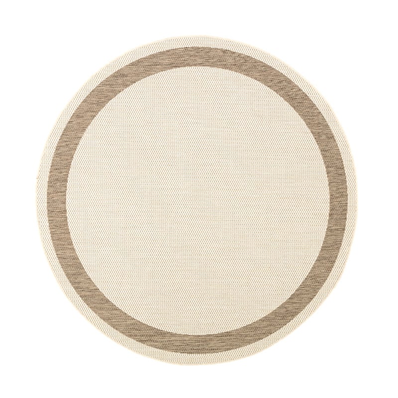 Rond jute buitenkleed - Nomad Edge Creme - sfeer