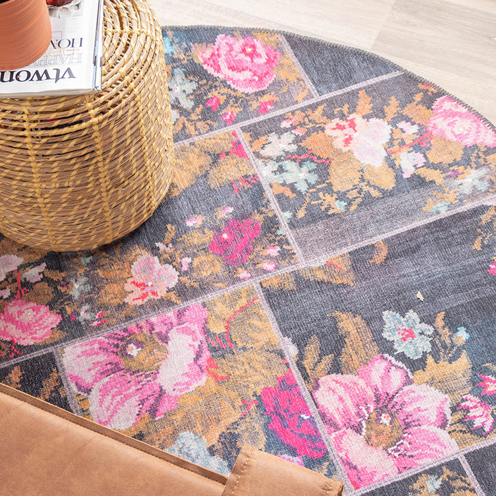 Rond Rozenkelim vloerkleed - Rosa Pink