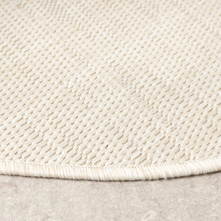 Dywan zewnętrzny okrągły - Malta Melanż/Kremowy