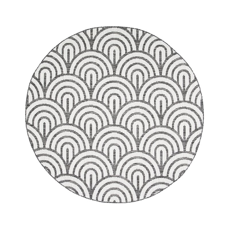 Rond buitenkleed - Summer Arch Grijs - sfeer