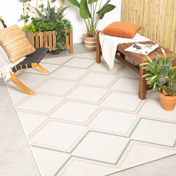 FRAAI Modern buitenkleed - Playa Pattern Creme