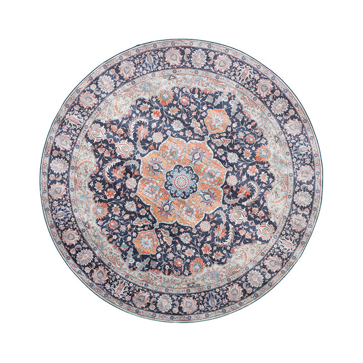 Rond vintage vloerkleed - Imagine Medaillon Blauw