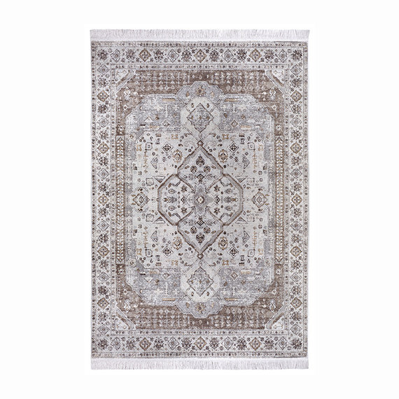 ELLE DECORATION Perzisch vloerkleed - Gizem Madiha Zilver/Grijs