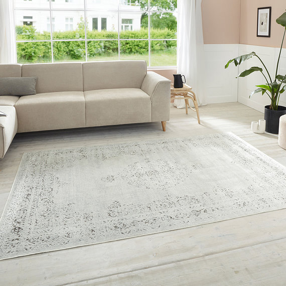 ELLE DECORATION Vintage vloerkleed - May Berseba Creme/Grijs
