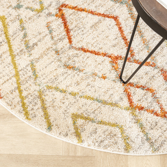 FRAAI Rond hoogpolig vloerkleed - Blend Diamond Terra