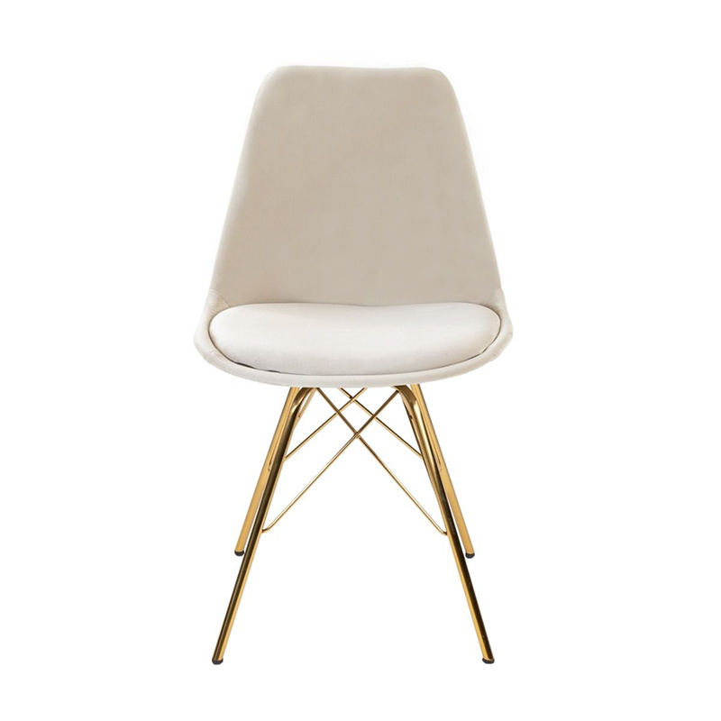 Stoel Velvet Champagne - Goud frame - sfeer