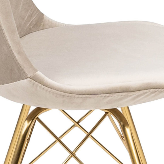 Kick Collection Stoel Velvet Champagne - Goud frame
