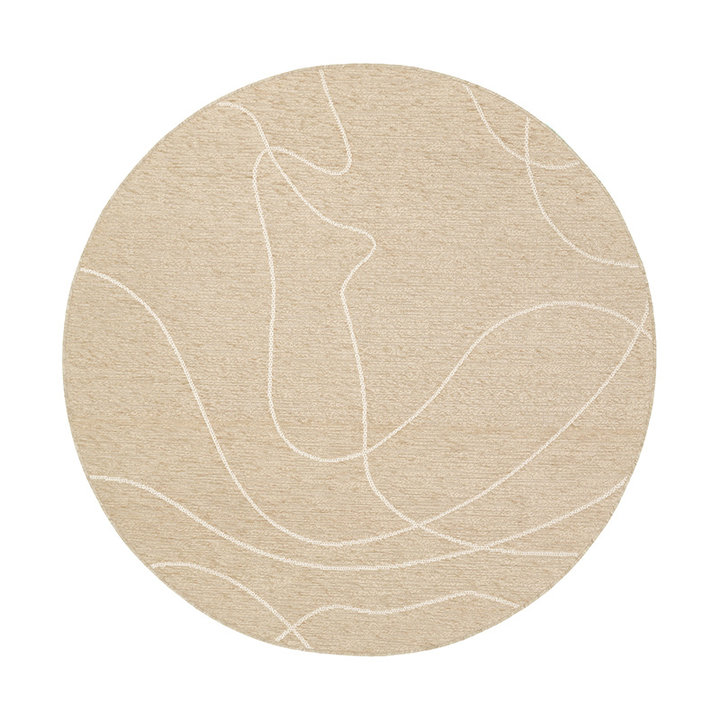 Rond modern buitenkleed - Porto Lines Creme