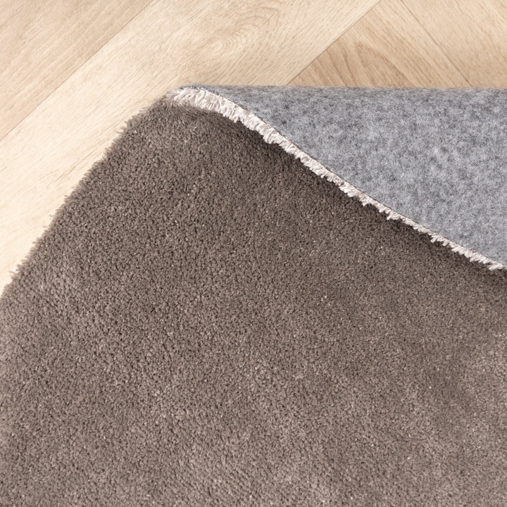Rond wasbaar viscose vloerkleed - Vive Taupe
