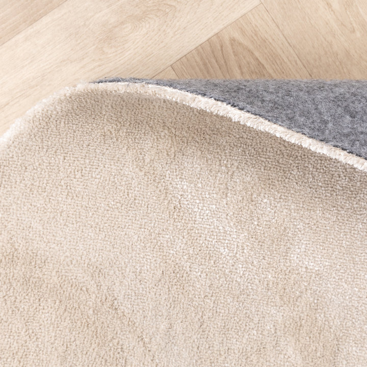 Rond wasbaar viscose vloerkleed - Vive Creme