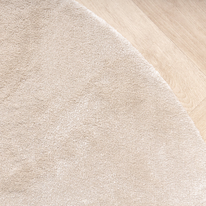 Rond wasbaar viscose vloerkleed - Vive Creme