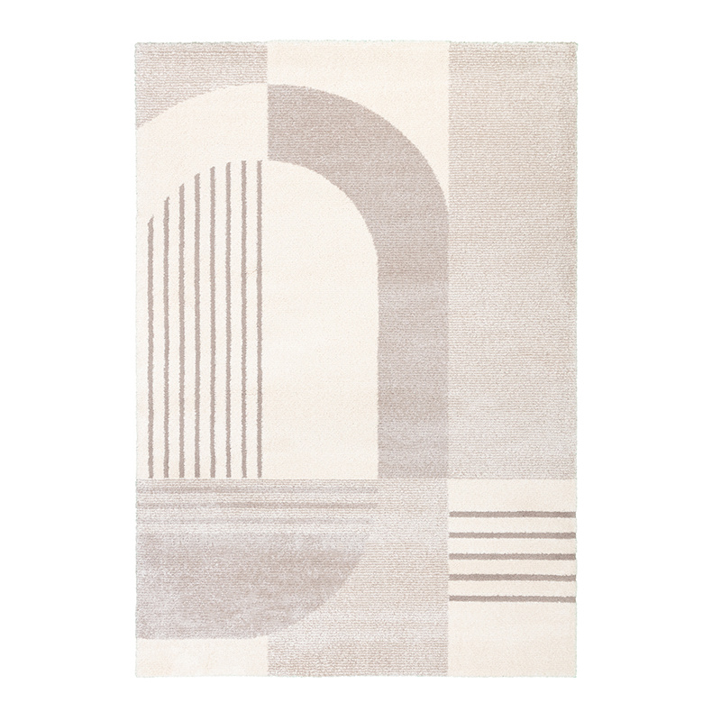 Hoogpolig vloerkleed - Serene Shapes Creme - sfeer