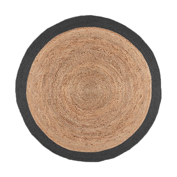 Jute vloerkleed - Fair Rond Naturel/Zwart