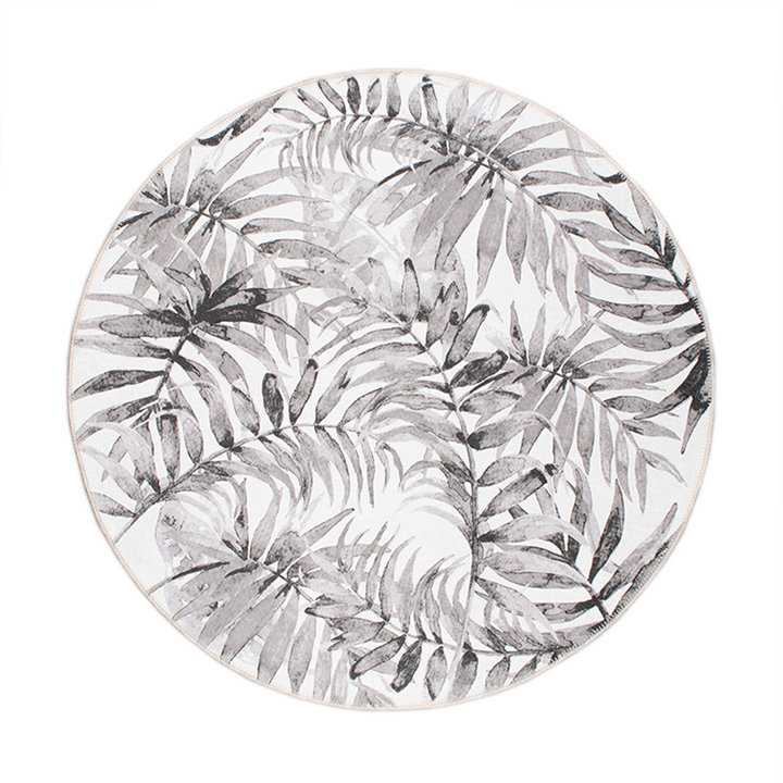 Rond vloerkleed - Palmier Leaves Grey