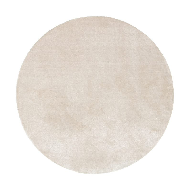 Rond wasbaar viscose vloerkleed - Vive Creme - sfeer