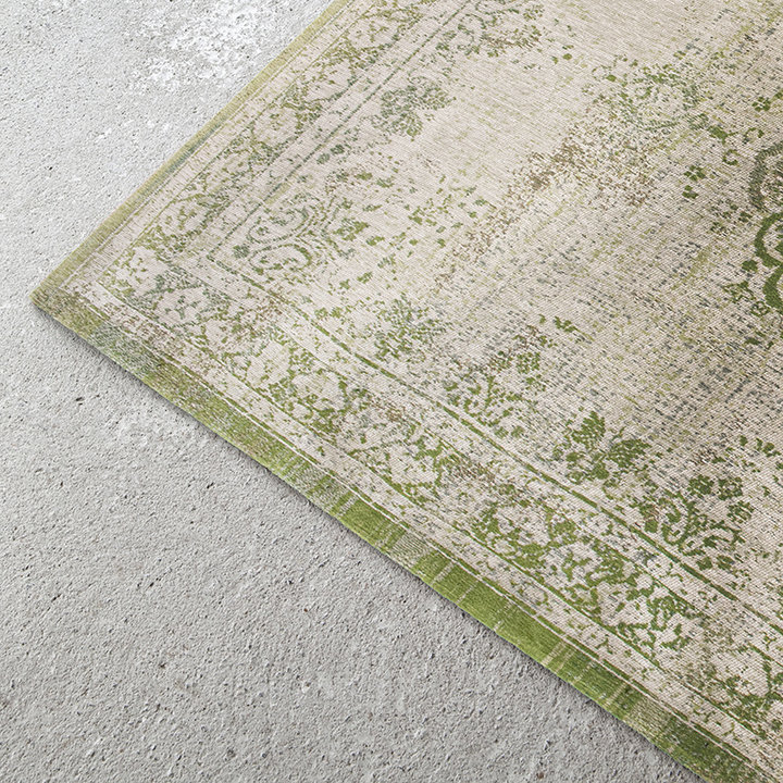 Vintage vloerkleed - Fading World Medaillon Groen 9066