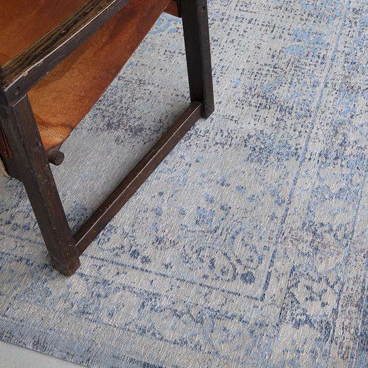 Vintage vloerkleed - Fading World Medaillon Blauw 9065