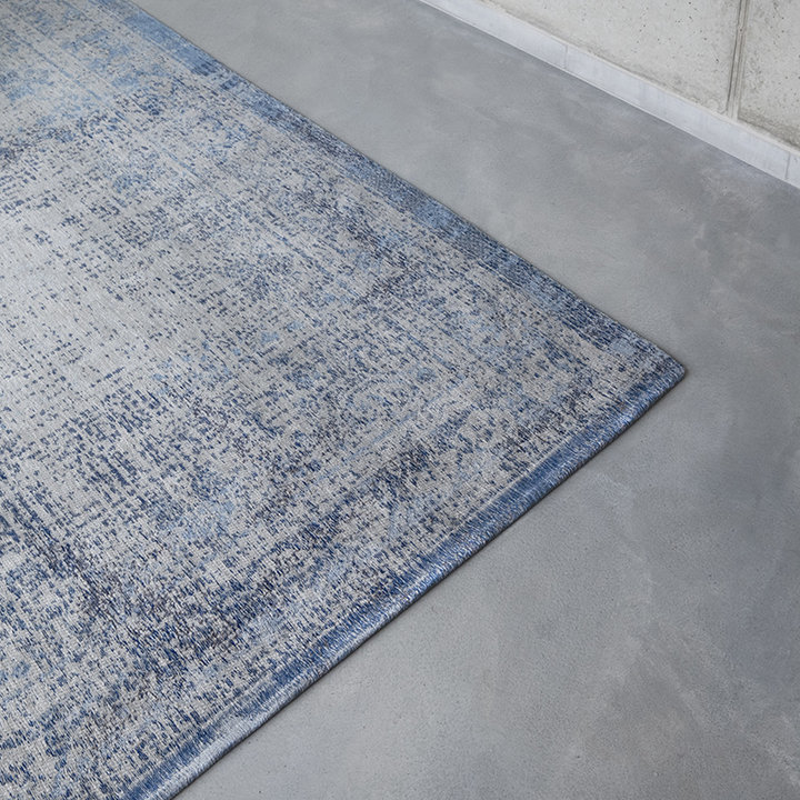 Vintage vloerkleed - Fading World Medaillon Blauw 9065