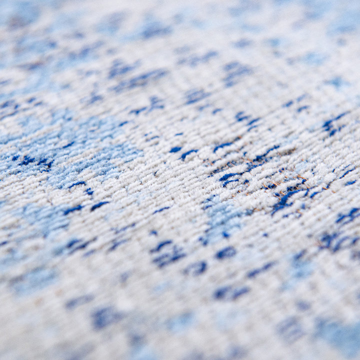 Vintage vloerkleed - Fading World Medaillon Blauw 9065