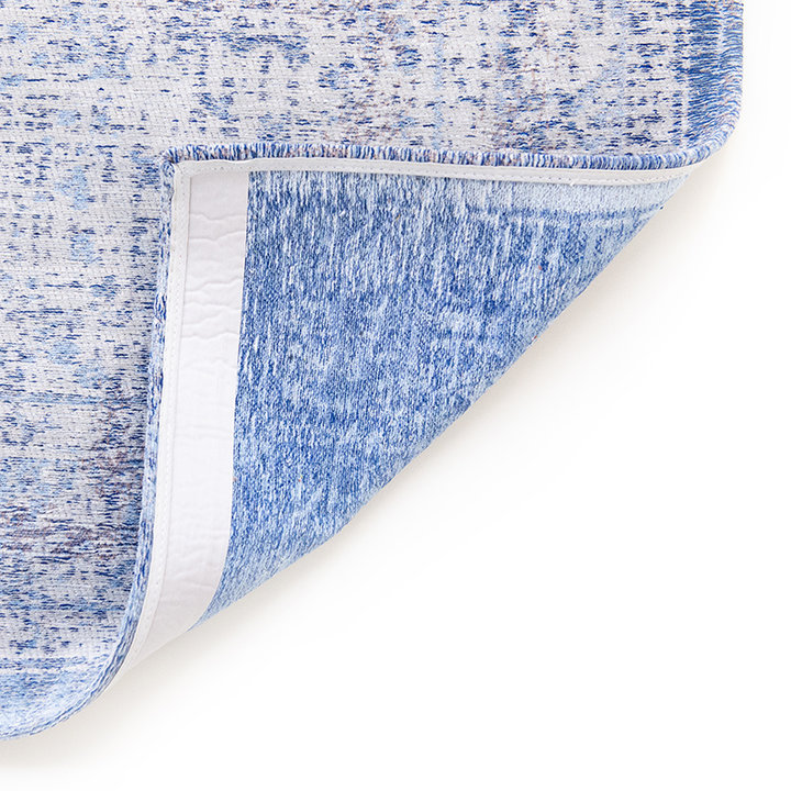 Vintage vloerkleed - Fading World Medaillon Blauw 9065