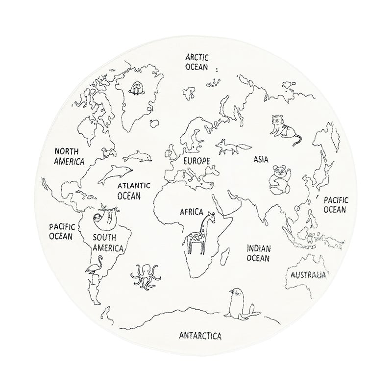 Rond kindervloerkleed - Globe Crème - sfeer