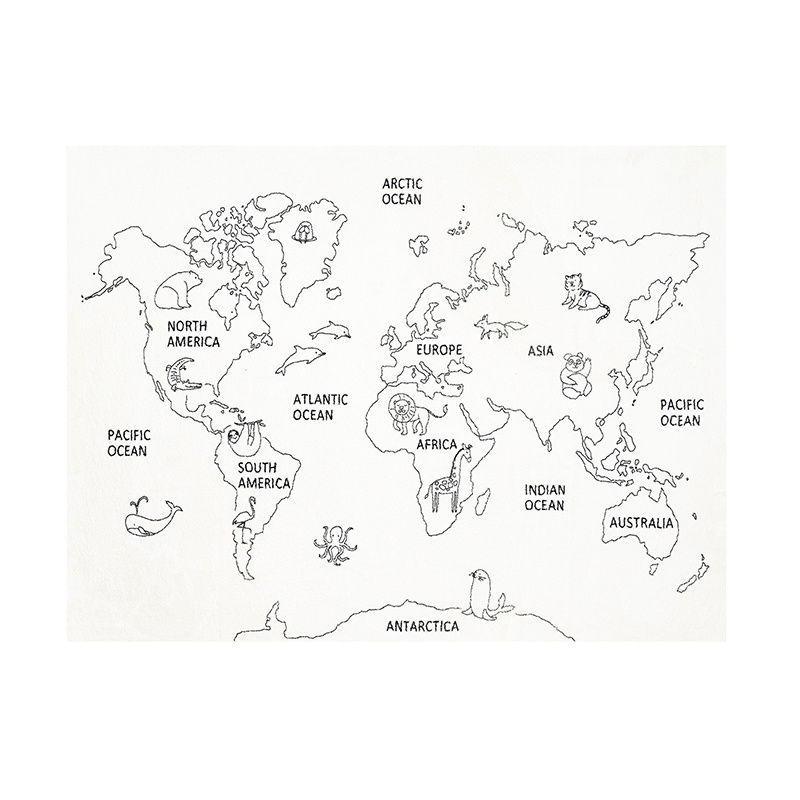 Kindervloerkleed - Globe Crème - sfeer