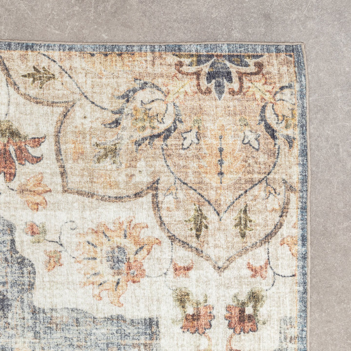 Dywan zewnętrzny vintage - Santo Mandala Niebieski/Szary