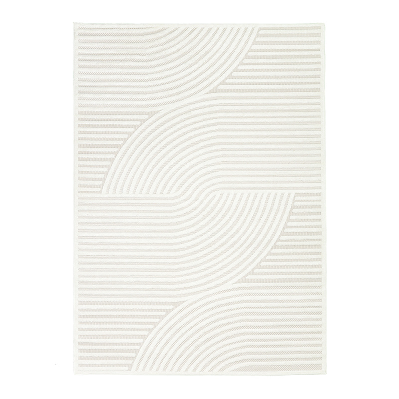 Modern binnen- en buitenkleed - Nori Curves Wit - sfeer