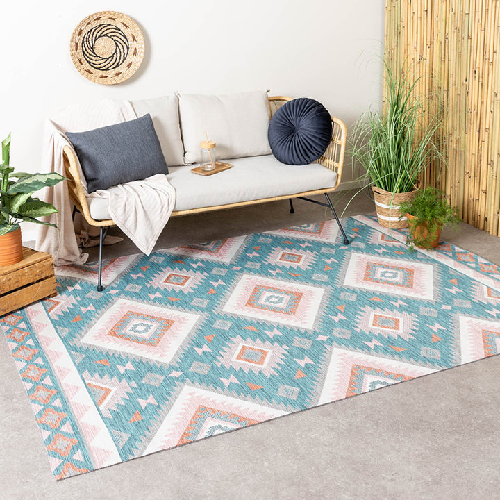 Bohemian buitenkleed - Vedra Aztec Blauw