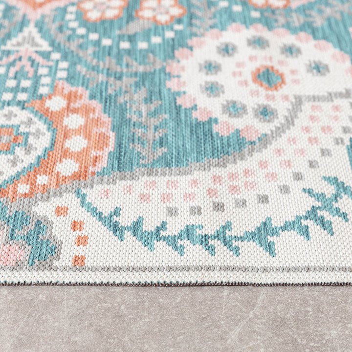 Dywan zewnętrzny boho - Vedra Medallion Niebieski