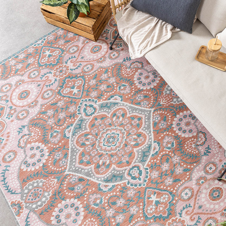 Dywan zewnętrzny boho - Vedra Medallion Różowy