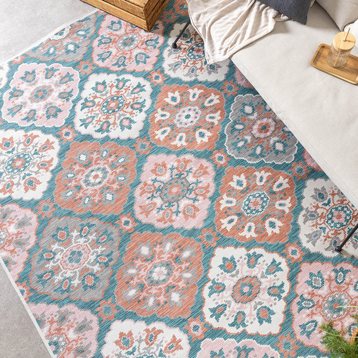 Dywan zewnętrzny boho - Vedra Tile Niebieski