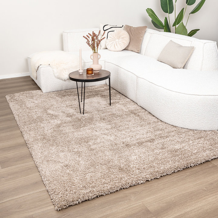 Wasbaar hoogpolig vloerkleed - Tidy Taupe -