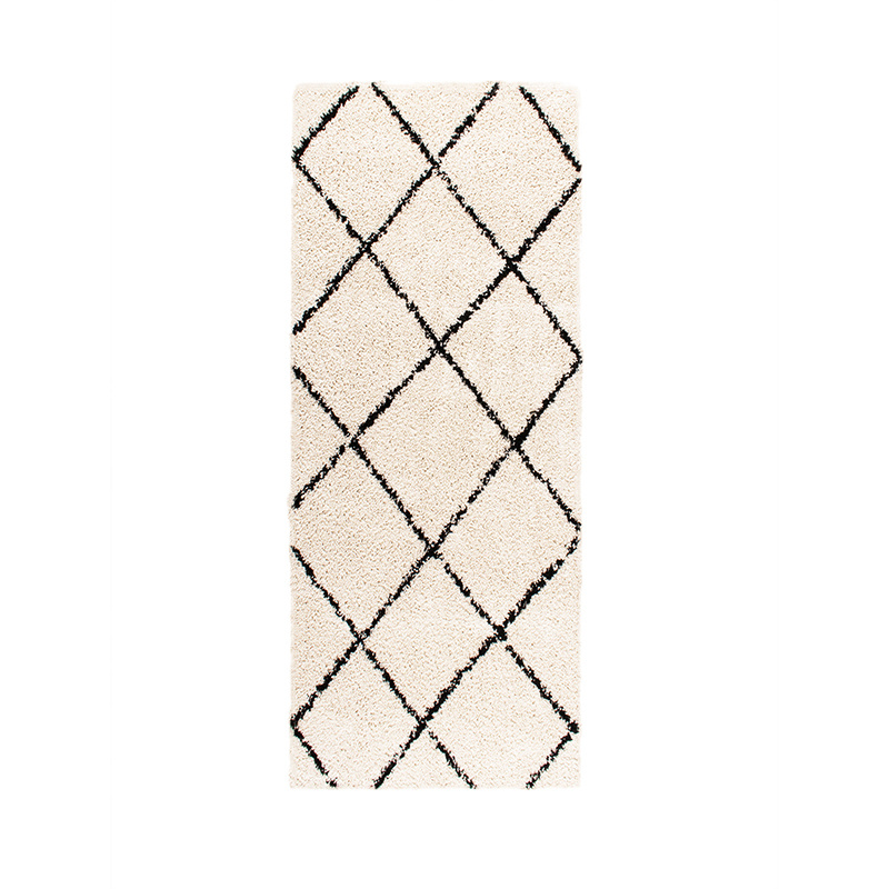 Hoogpolige loper - Grand Lines Creme/Zwart - sfeer