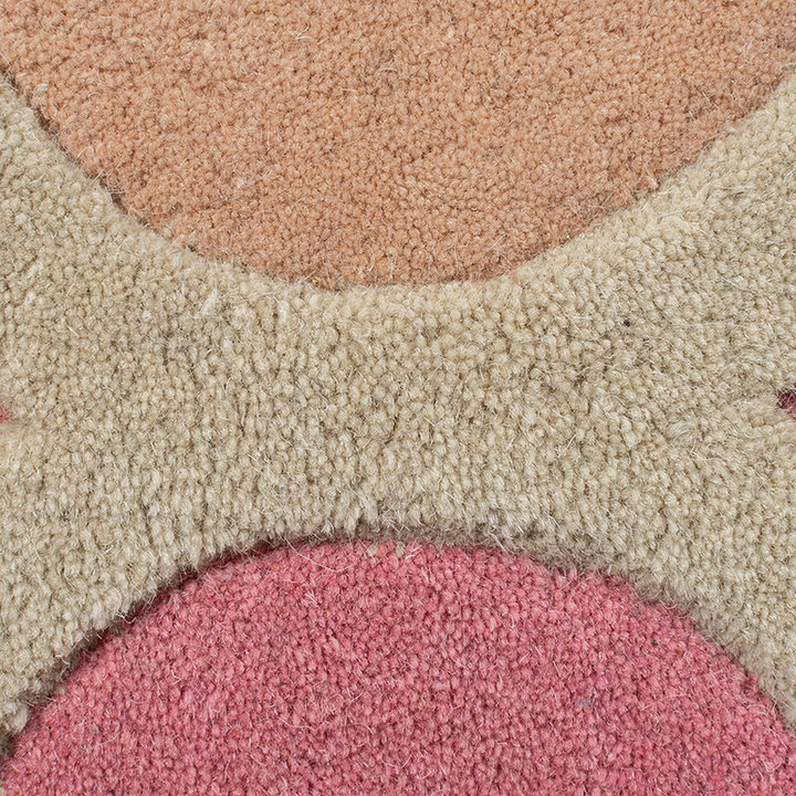 Rond modern vloerkleed - Illo Rosella Roze/Blauw