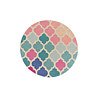 Rond modern vloerkleed - Illo Rosella Roze/Blauw - thumbnail 1