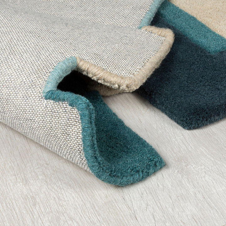 Abstract vloerkleed - Stracto Collage Petrol