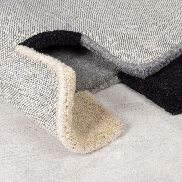 Abstracte loper - Stracto Collage Zwart/Beige