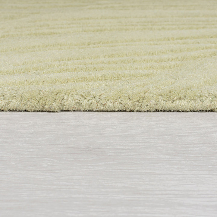 Rond modern vloerkleed - Solacio Leaves Olijfgroen