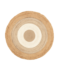 Rond Jute vloerkleed - Mirai Border Wit/Naturel