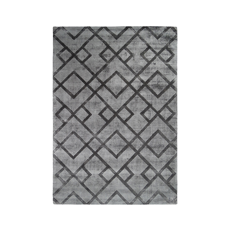 Viscose vloerkleed - Lev Geo Antraciet - sfeer