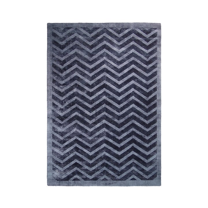 Viscose vloerkleed - Lev Waves Donkerblauw 