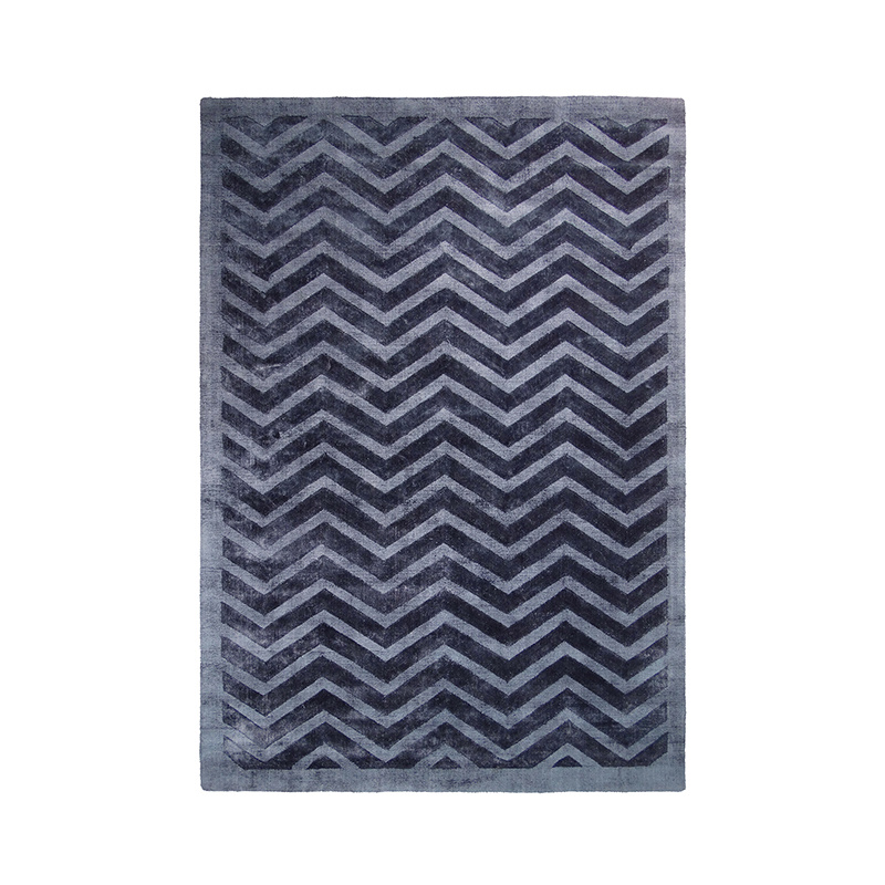 Viscose vloerkleed - Lev Waves Donkerblauw - sfeer