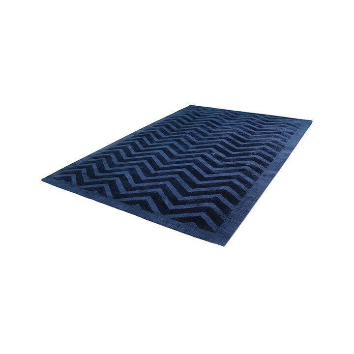 Viscose vloerkleed - Lev Waves Donkerblauw 